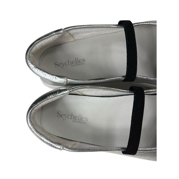 Seychelles Moon Child Metallic Leather Upper Mary Jane Style Flats Silver Size 9 - Picture 6 of 15